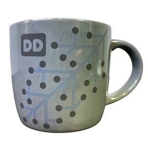 Dunkin' Donuts 2014 Holiday Winter Coffee Mug Blue Mistletoe